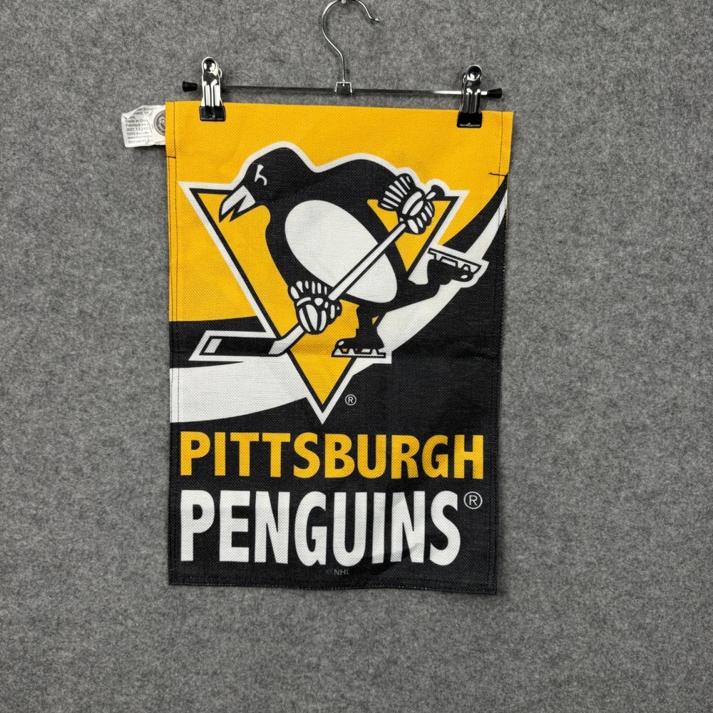 Evergreen NHL Pittsburgh Penguins Garden Flag Burlap‎ Double Sided 12.5x18